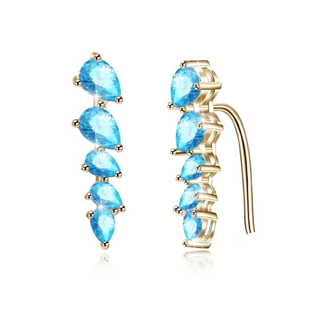 925 Silver Stud Earrings For Women Geometric Cubic Zirconia-Customized Jewel