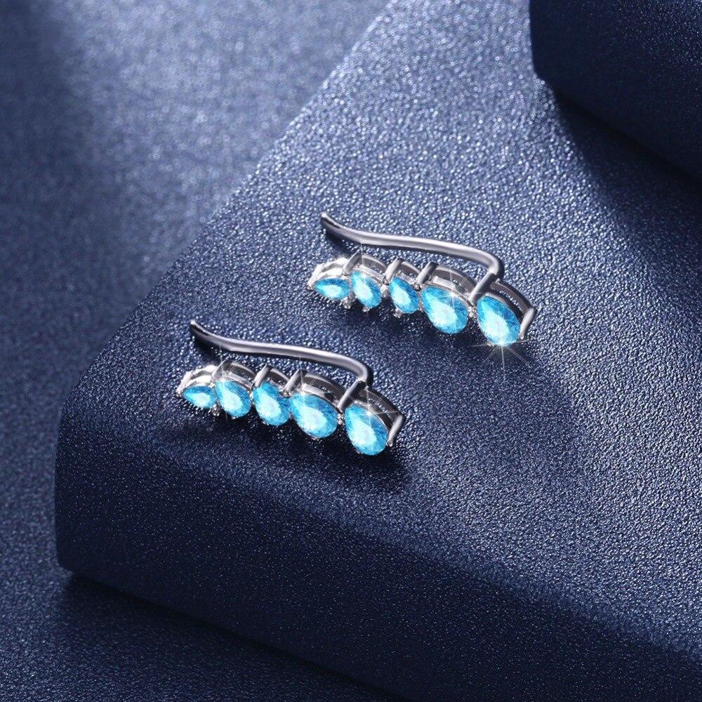 925 Silver Stud Earrings For Women Geometric Cubic Zirconia-Customized Jewel