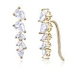 925 Silver Stud Earrings For Women Geometric Cubic Zirconia-Customized Jewel