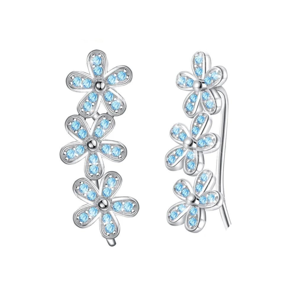 925 Silver Stud Earrings For Women Decoration With Cubic Zirconia 2018 New Arrival Cute Flower Romantic Gift-Customized Jewel