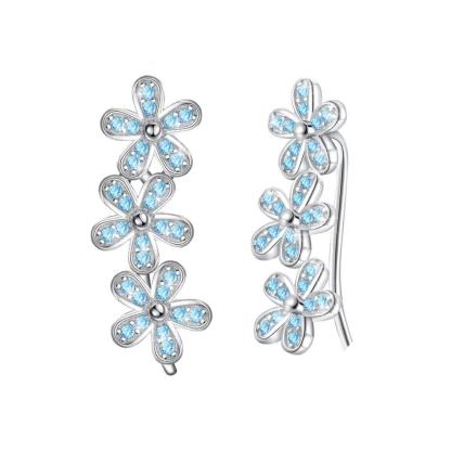 925 Silver Stud Earrings For Women Decoration With Cubic Zirconia 2018 New Arrival Cute Flower Romantic Gift-Customized Jewel