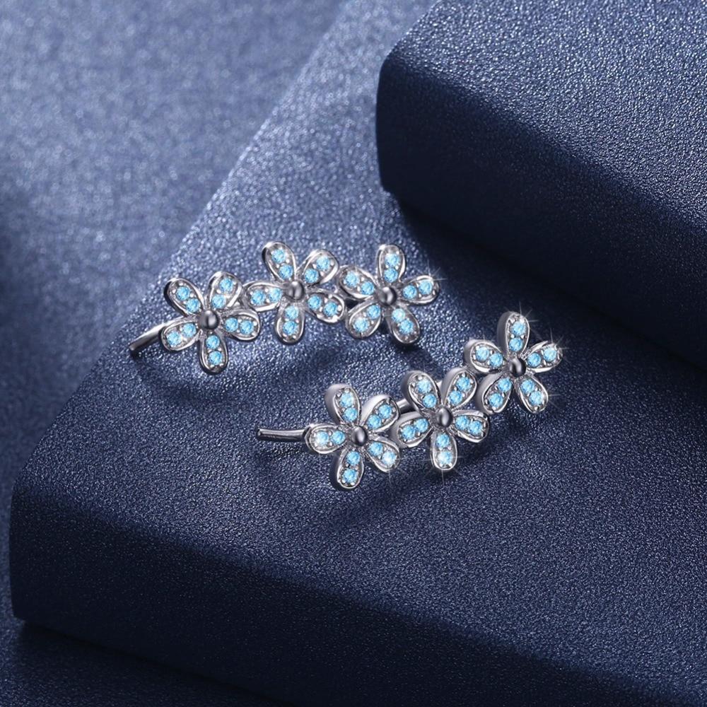 925 Silver Stud Earrings For Women Decoration With Cubic Zirconia 2018 New Arrival Cute Flower Romantic Gift-Customized Jewel