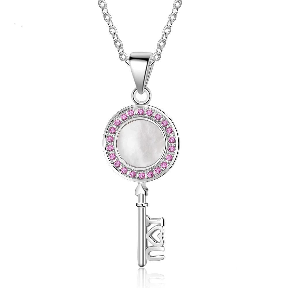 Key Shape Pendant Pearl Necklace-Customized Jewel