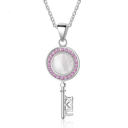 Key Shape Pendant Pearl Necklace-Customized Jewel