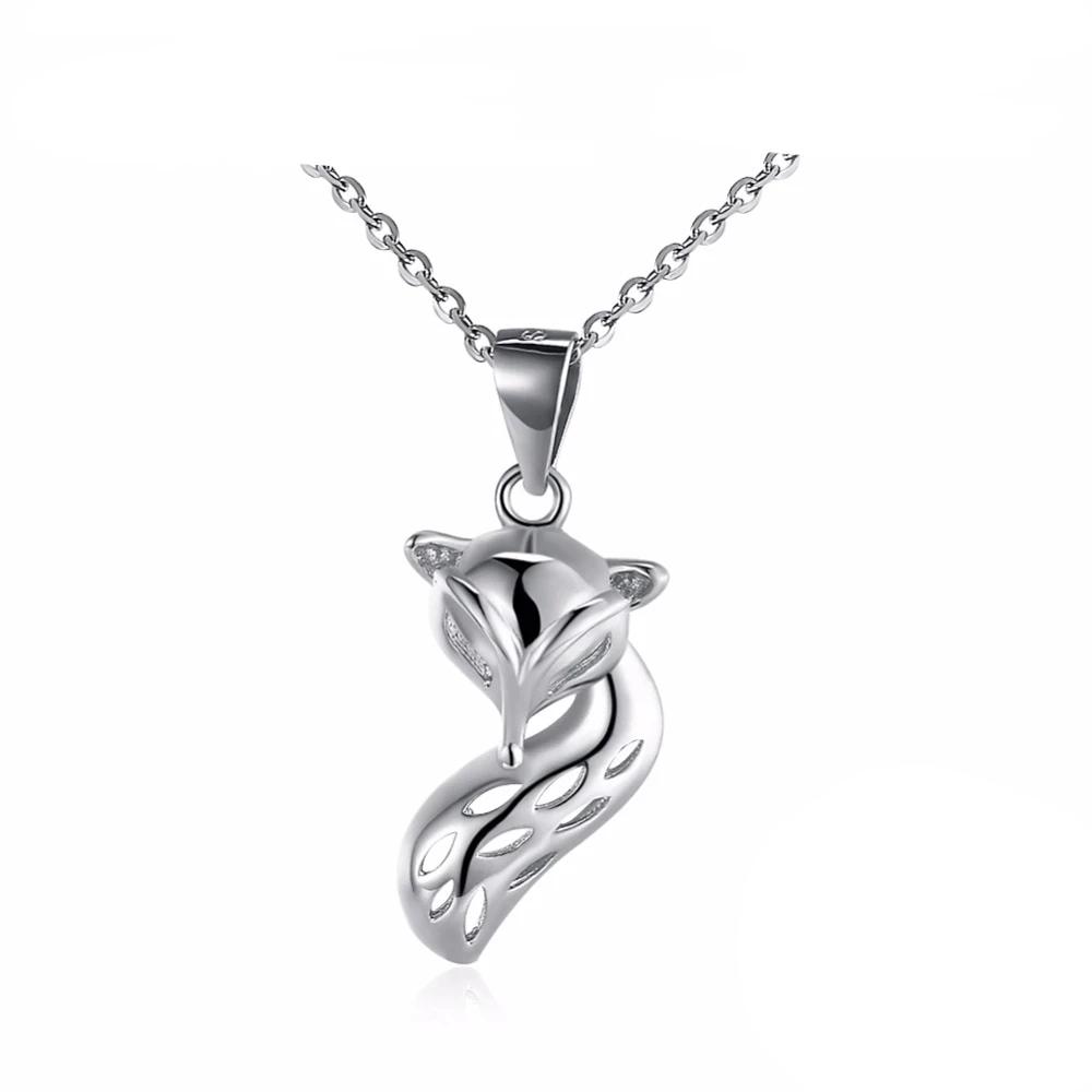 Trendy 925 Sterling Silver Fashion Necklace with Fox Shape Pendant, Women Party Jewelry-Customized Jewel