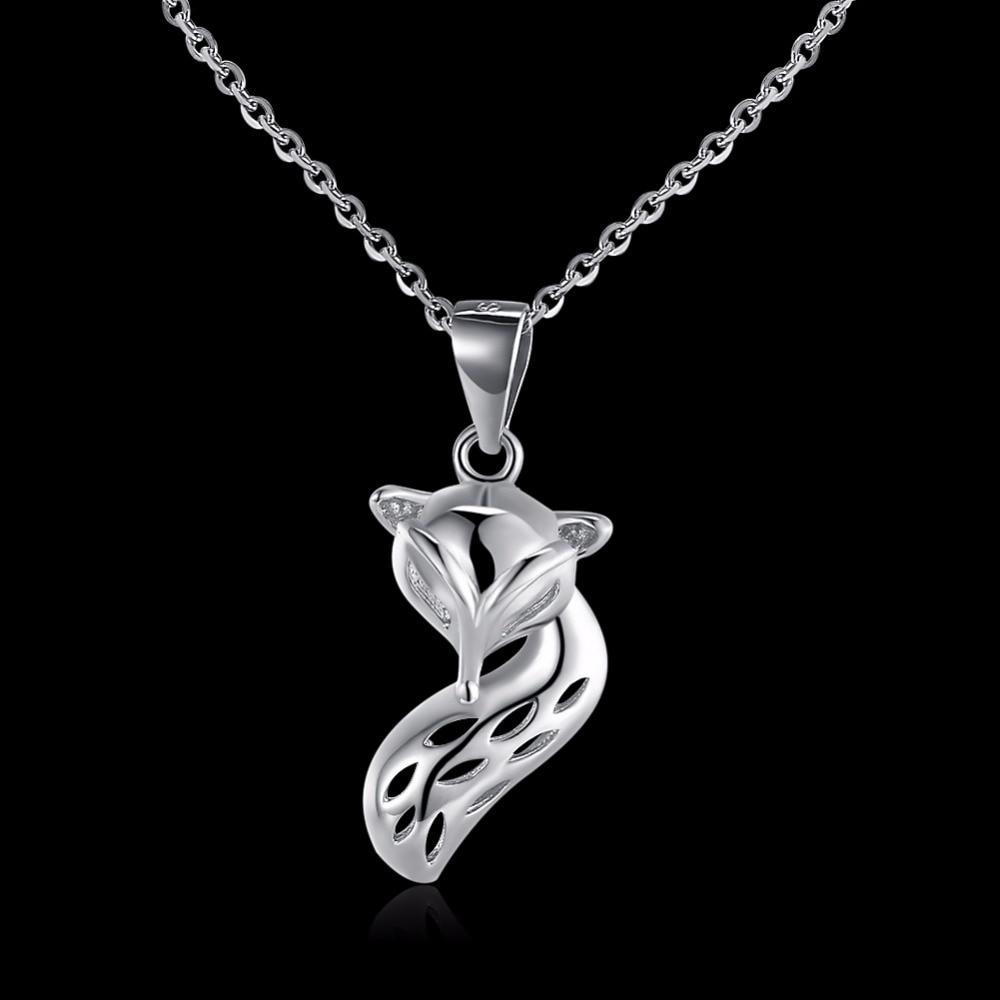 Trendy 925 Sterling Silver Fashion Necklace with Fox Shape Pendant, Women Party Jewelry-Customized Jewel
