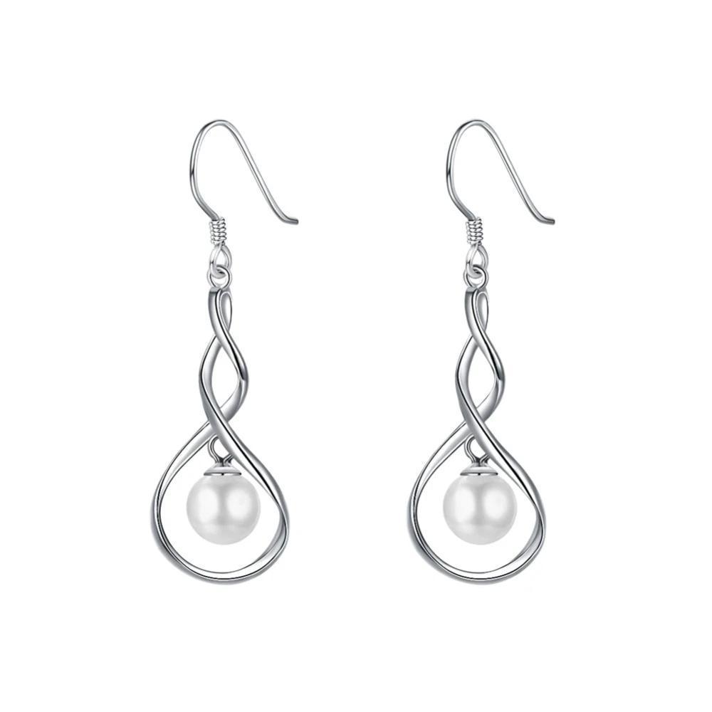 Women’s 925 Sterling Silver Drop Earrings with Pearl, Hypoallergenic, Valentine’s Day Gift for Ladies-Customized Jewel