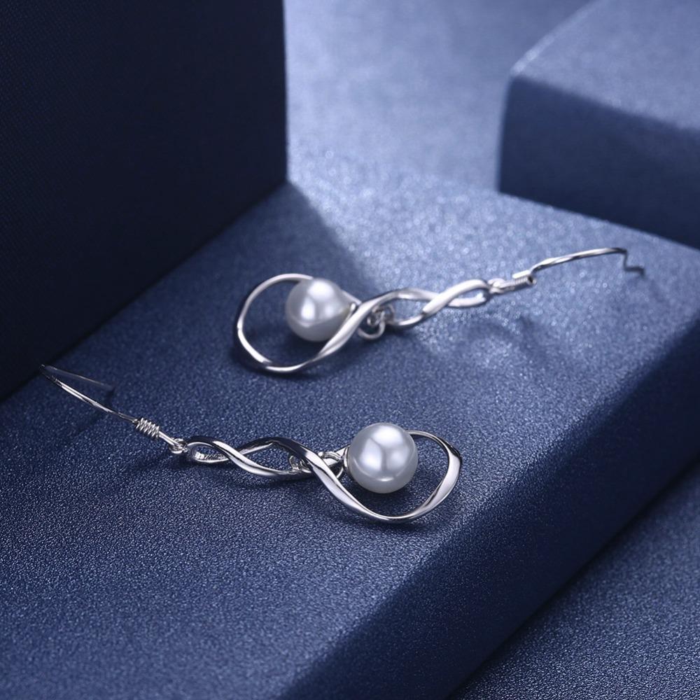 Women’s 925 Sterling Silver Drop Earrings with Pearl, Hypoallergenic, Valentine’s Day Gift for Ladies-Customized Jewel