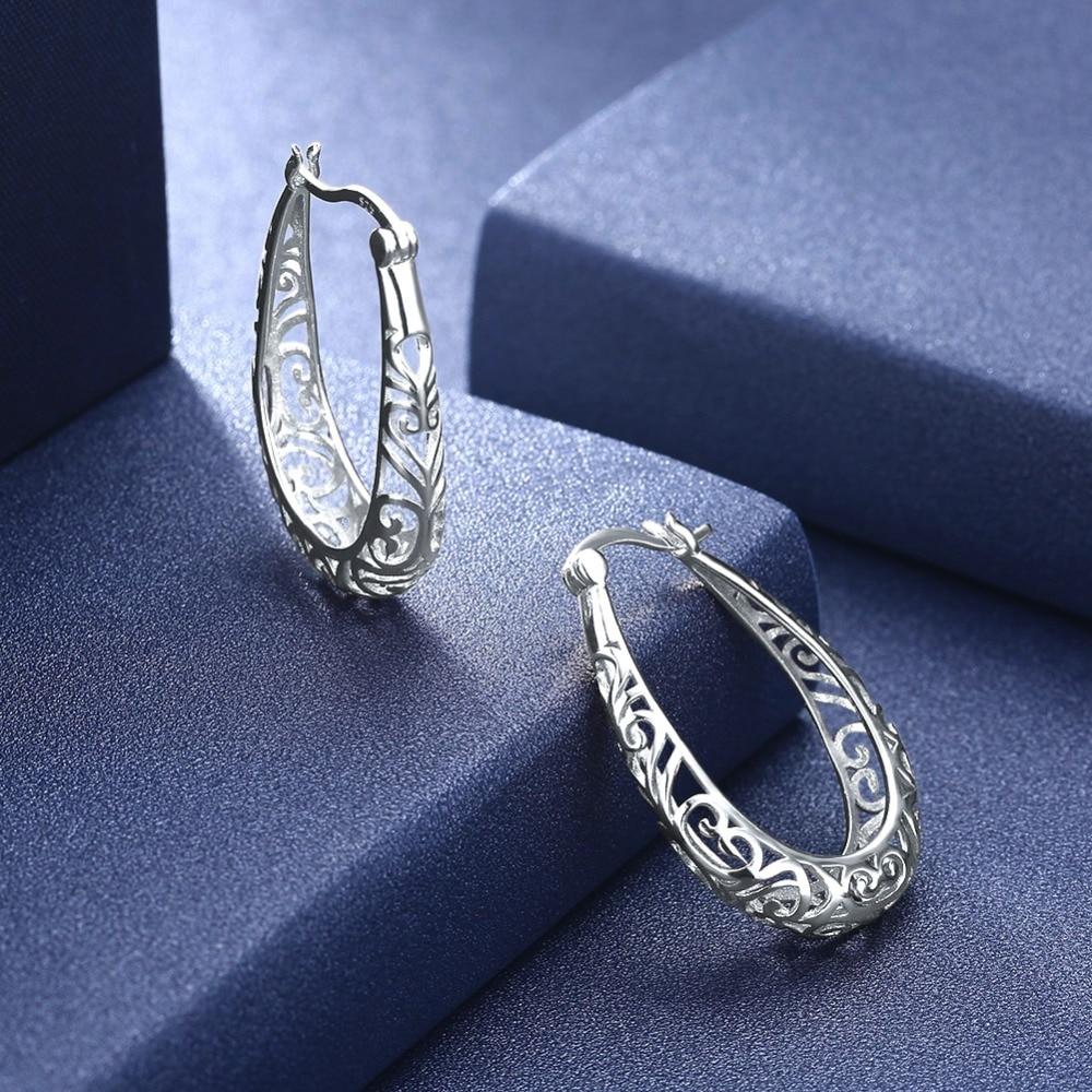 925 Sterling Silver Vintage Hoop Earrings for Women, Extraordinary Design Fashion Jewelry, 2 Color Options-Customized Jewel