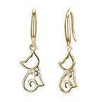 925 Sterling Silver Cute Cat Drop Earrings for Women, Hypoallergenic Hook Earrings Romantic Accessory, 2 Color Options -Customized Jewel