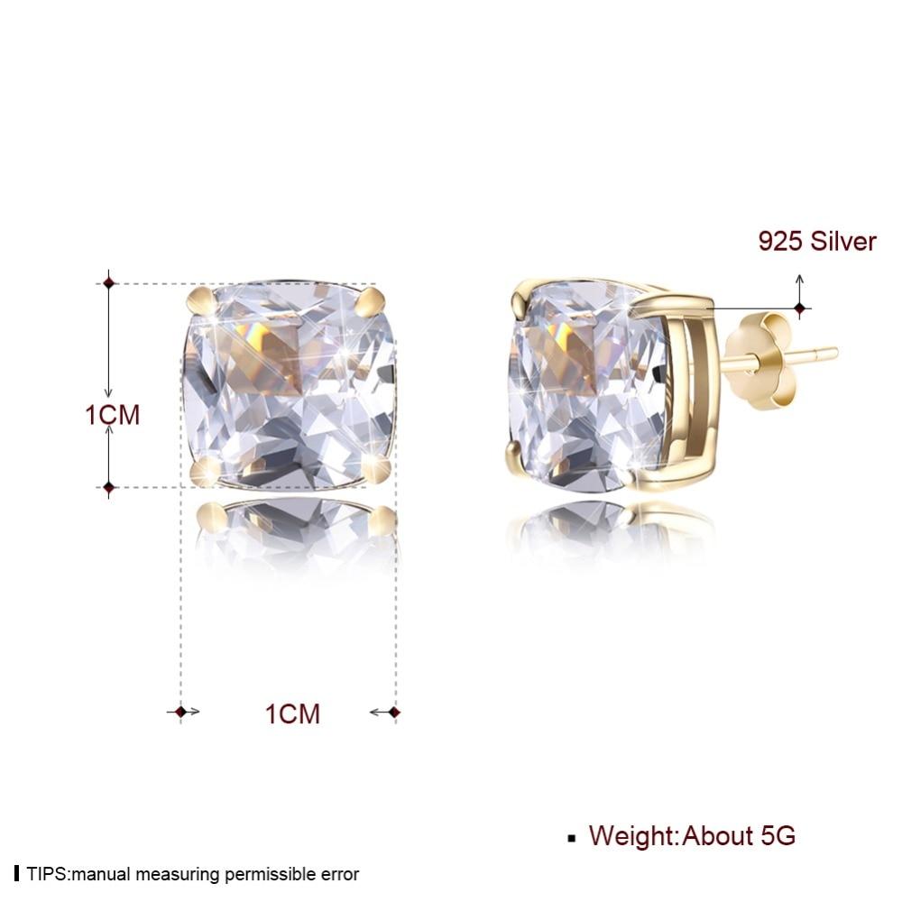 Fashion Jewelry 925 Silver Stud Earrings For Women Cubic Zirconia Colorful Stud Earrings Gift-Customized Jewel