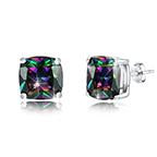 Fashion Jewelry 925 Silver Stud Earrings For Women Cubic Zirconia Colorful Stud Earrings Gift-Customized Jewel