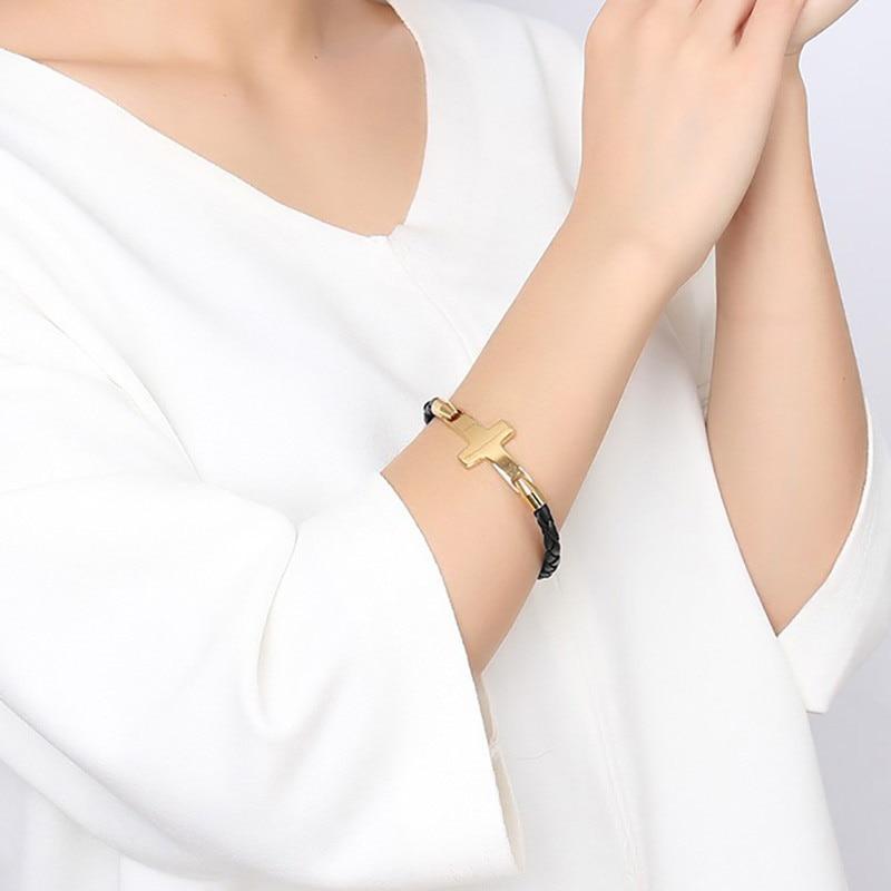 Personalized Stainless Steel Cross Bracelet for Women with Engraved Name, Gift Bracelet & Bangles for Love-Customized Jewel