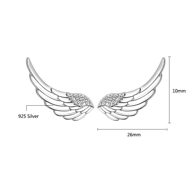 Fashion 925 Sterling Silver 2018 Angel Wing Stud Earrings for Women, Cute Anniversary Jewelry Gift-Customized Jewel