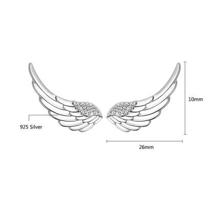 Fashion 925 Sterling Silver 2018 Angel Wing Stud Earrings for Women, Cute Anniversary Jewelry Gift-Customized Jewel