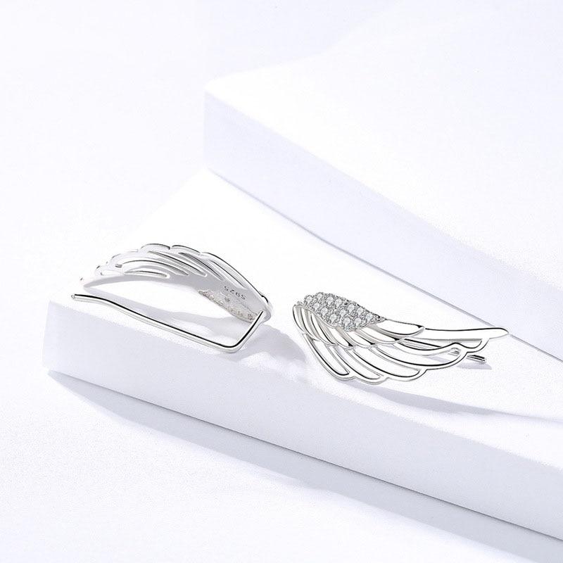 Fashion 925 Sterling Silver 2018 Angel Wing Stud Earrings for Women, Cute Anniversary Jewelry Gift-Customized Jewel