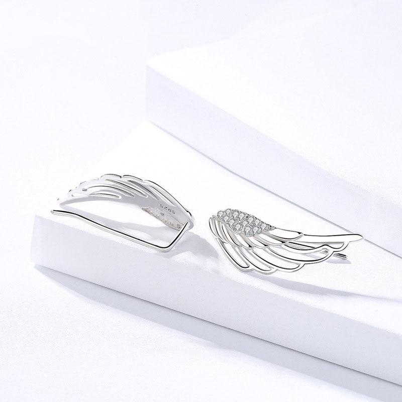 Fashion 925 Sterling Silver 2018 Angel Wing Stud Earrings for Women, Cute Anniversary Jewelry Gift-Customized Jewel