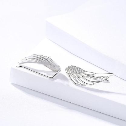 Fashion 925 Sterling Silver 2018 Angel Wing Stud Earrings for Women, Cute Anniversary Jewelry Gift-Customized Jewel