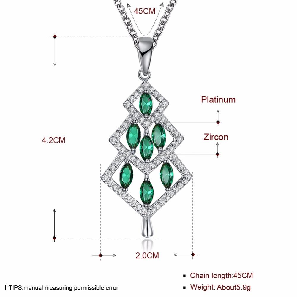 Fashion Women's jewelry Necklaces & Pendants Geometric Shape Decoration Red Zircon Trendy Link Chain-Customized Jewel