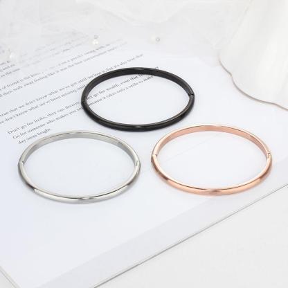 3 Colors Personalized Gift Engraved Name Inside ID Bangle For Women Stainless Steel Bracelets & Bangles-Customized Jewel