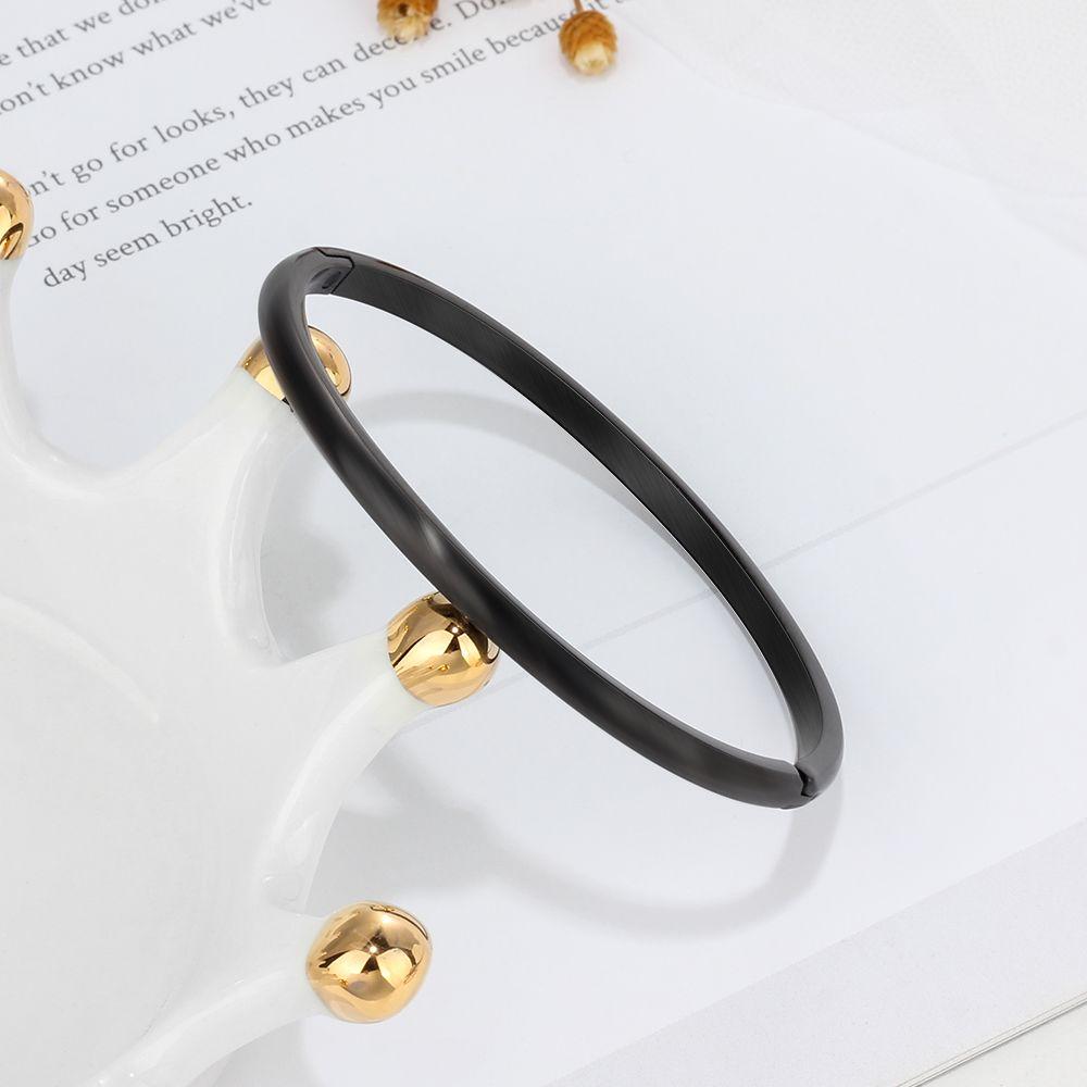 3 Colors Personalized Gift Engraved Name Inside ID Bangle For Women Stainless Steel Bracelets & Bangles-Customized Jewel