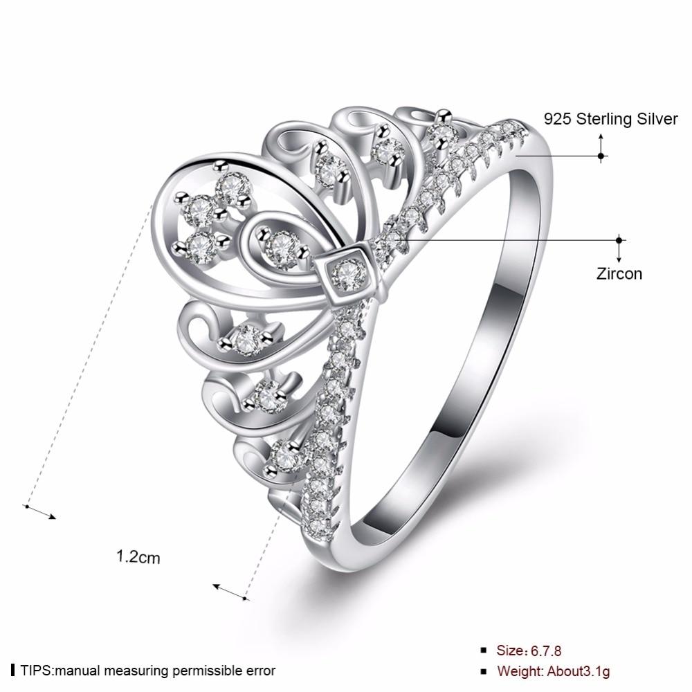 Lovers Crown Sterling Silver Ring Bands for Women - Studded with Cubic Zirconia CZ Stones - Best for Wedding & Engagement-Customized Jewel