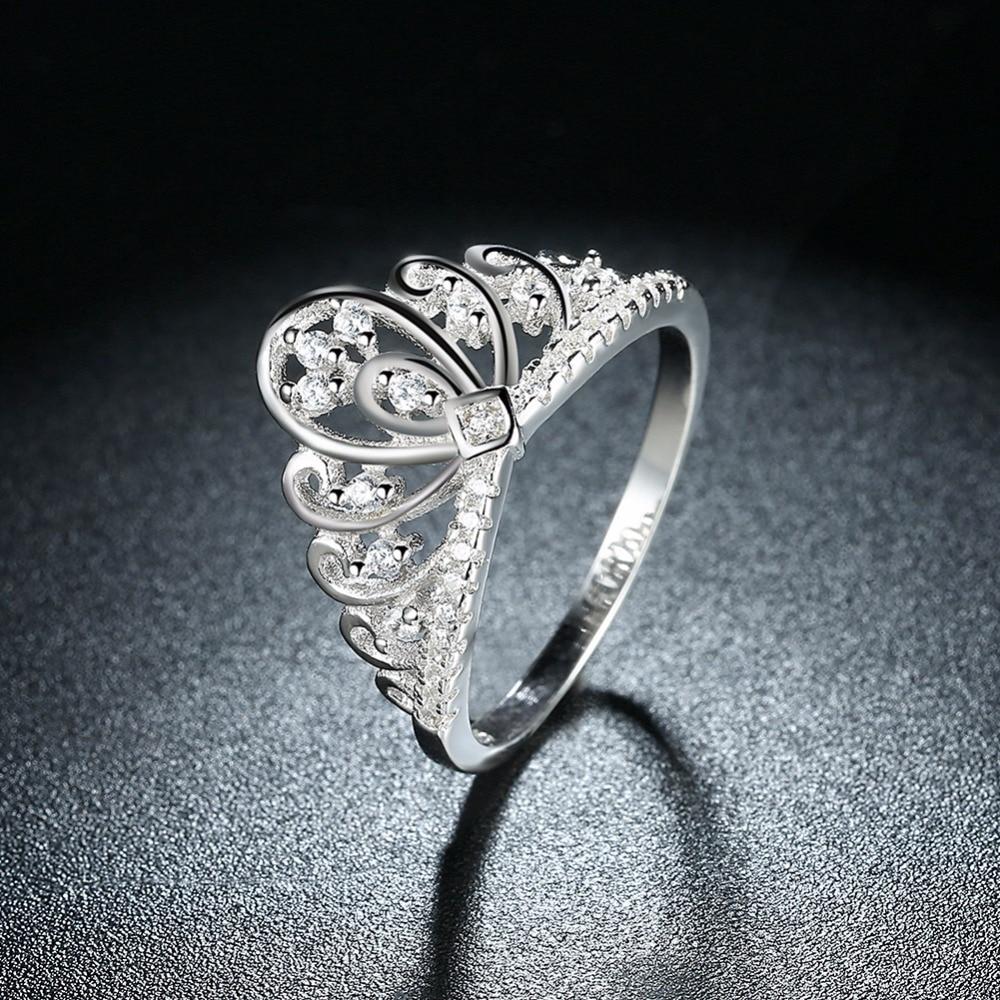 Lovers Crown Sterling Silver Ring Bands for Women - Studded with Cubic Zirconia CZ Stones - Best for Wedding & Engagement-Customized Jewel