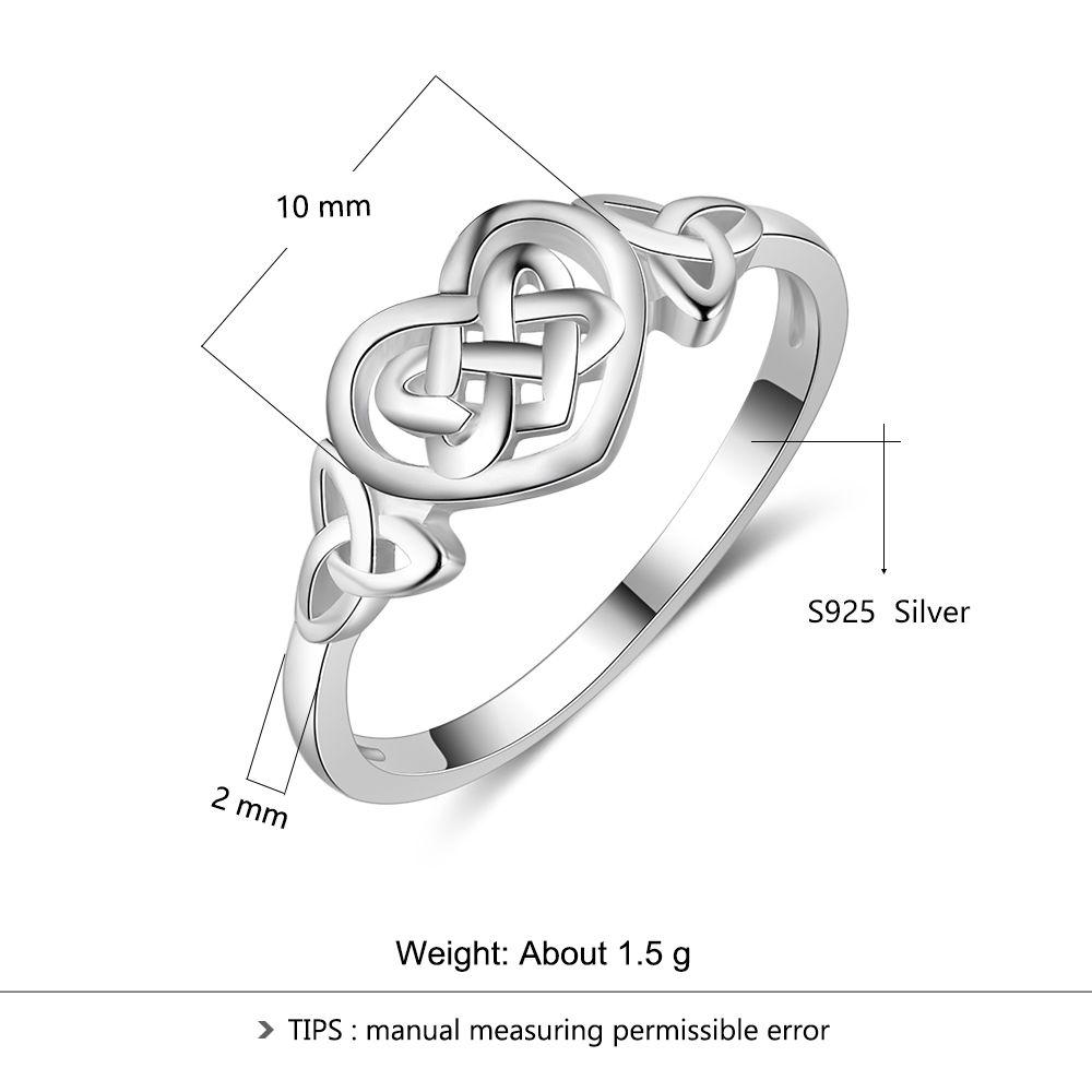 925 Sterling Silver Heart Engagement Ring, Trendy Fashion Jewelry Gift for Women-Customized Jewel