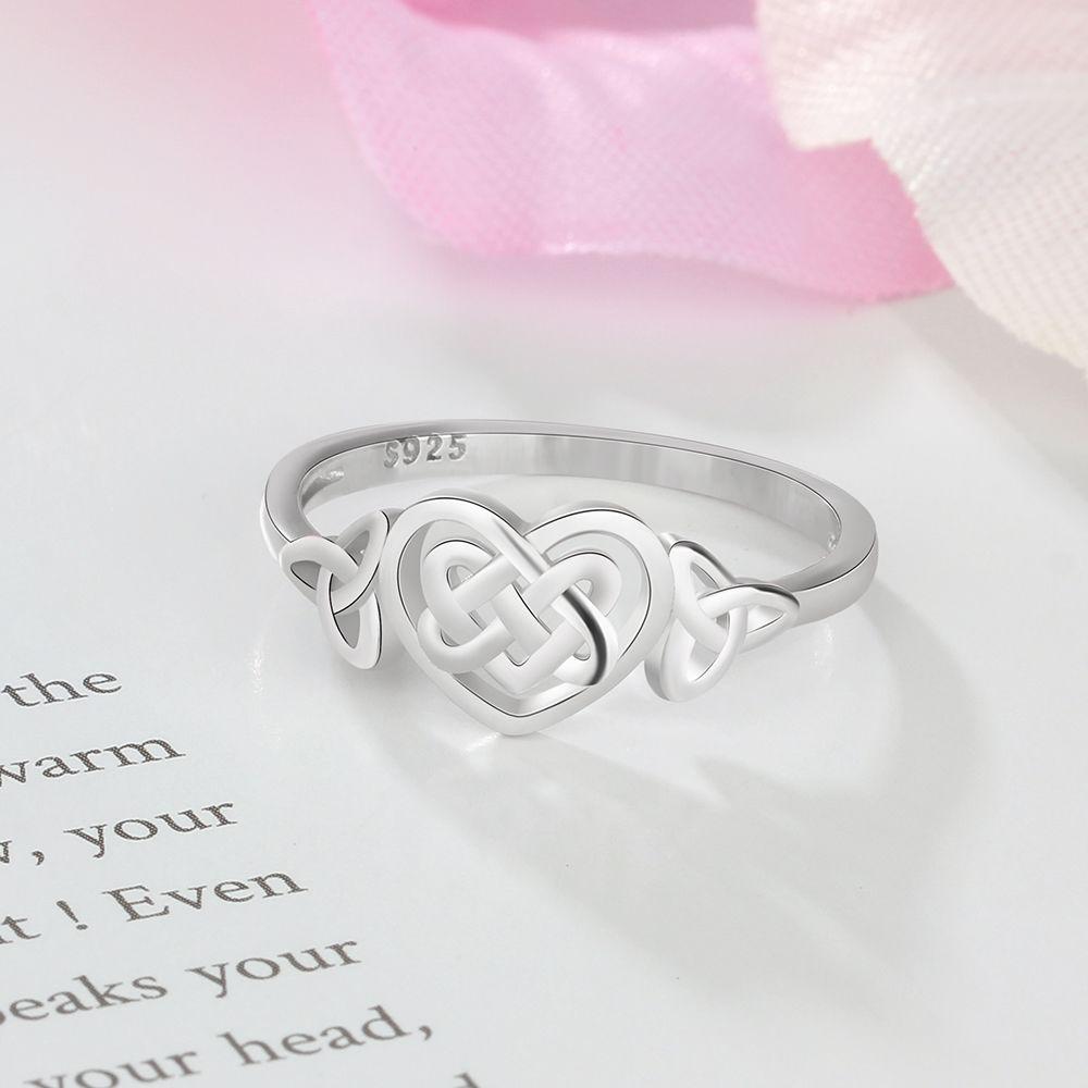 925 Sterling Silver Heart Engagement Ring, Trendy Fashion Jewelry Gift for Women-Customized Jewel