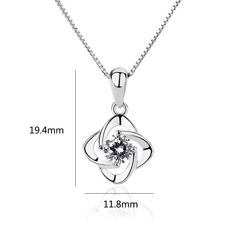 Trendy 925 Sterling Silver Women Necklace with Fashionable Flower Shape Pendant, Gift for Best Friend-Customized Jewel