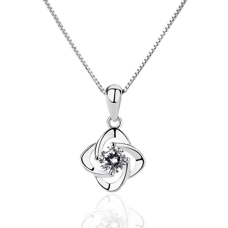 Trendy 925 Sterling Silver Women Necklace with Fashionable Flower Shape Pendant, Gift for Best Friend-Customized Jewel