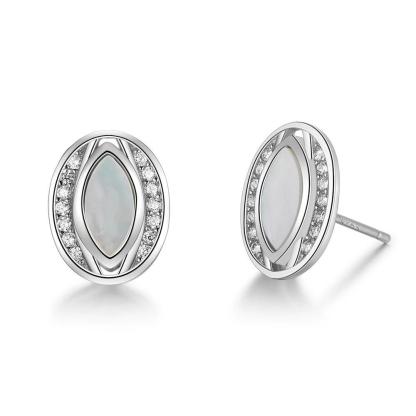Trendy 925 Silver Stud Pearl Oyster Earrings, Oval-shaped Earrings, Chic Jewelry Gift for Women-Customized Jewel