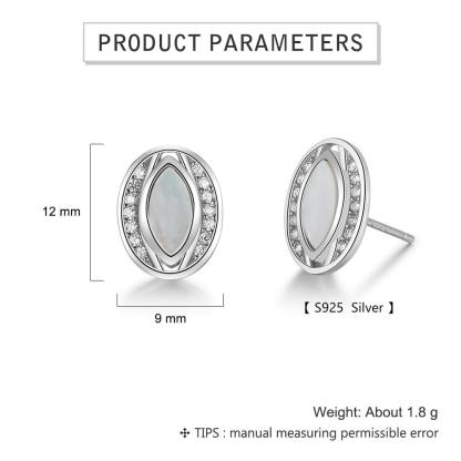 Trendy 925 Silver Stud Pearl Oyster Earrings, Oval-shaped Earrings, Chic Jewelry Gift for Women-Customized Jewel