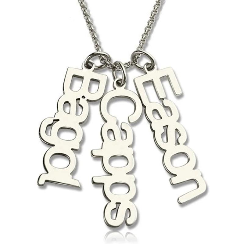 Sterling Silver 925 Personalized Necklace with Customizable Name Pendant, Trendy Jewelry Gift-Customized Jewel