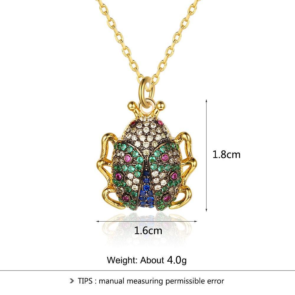 Crystal Ladybug Beetle Insect Long Necklace for Women, Jewelry Accessory Gift for Kids & Women-Customized Jewel