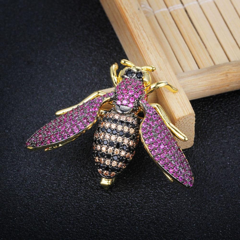 Cubic Zirconia Bee Insect Necklace & Pendants For Women Pins Fashion  Cute Jewelry-Customized Jewel