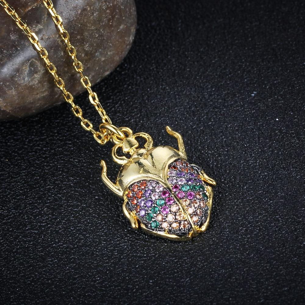 Trendy Colorful Ladybug Insects Animal Necklace & Pendants Jewelry For Women Girl Cute Chain Choker New Arrival-Customized Jewel