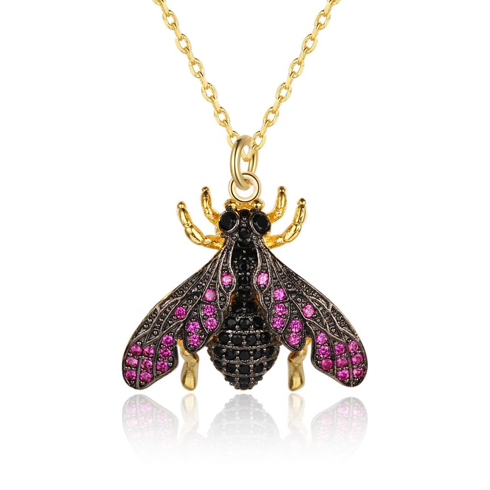 Women Fashion Gold Color Copper Necklace with Bee Shaped Pendant, Trendy Jewelry for Girls-Customized Jewel