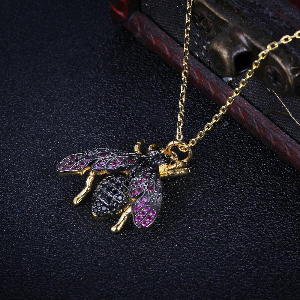 Women Fashion Gold Color Copper Necklace with Bee Shaped Pendant, Trendy Jewelry for Girls-Customized Jewel