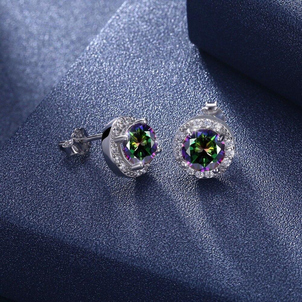 925 Sterling Silver Cubic Zirconia Stud Earrings, Different Color Options, Trendy Fashion Jewelry Gift for Women-Customized Jewel