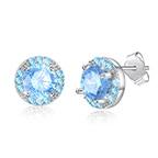 925 Sterling Silver Cubic Zirconia Stud Earrings, Different Color Options, Trendy Fashion Jewelry Gift for Women-Customized Jewel