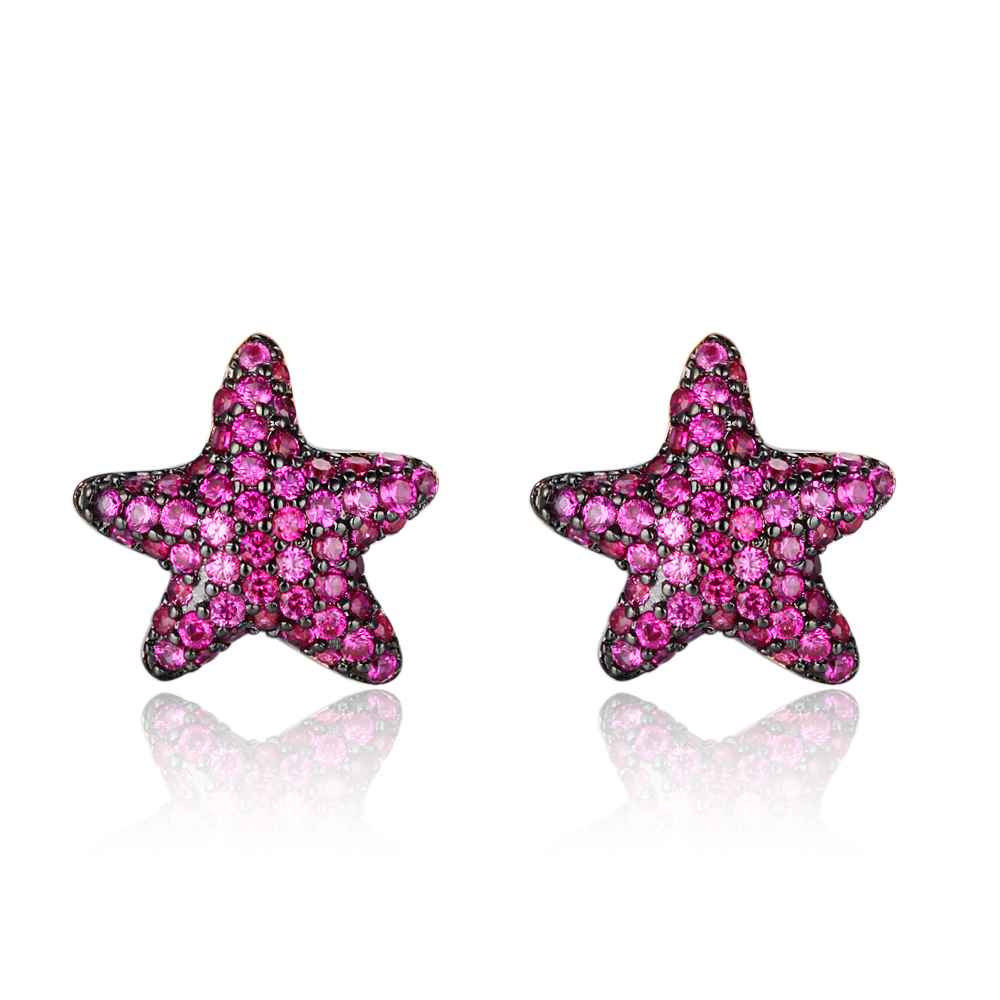 925 Sterling Silver Star Stud Earrings with CZ, Daly Jewelry Birthday Gift for Women-Customized Jewel