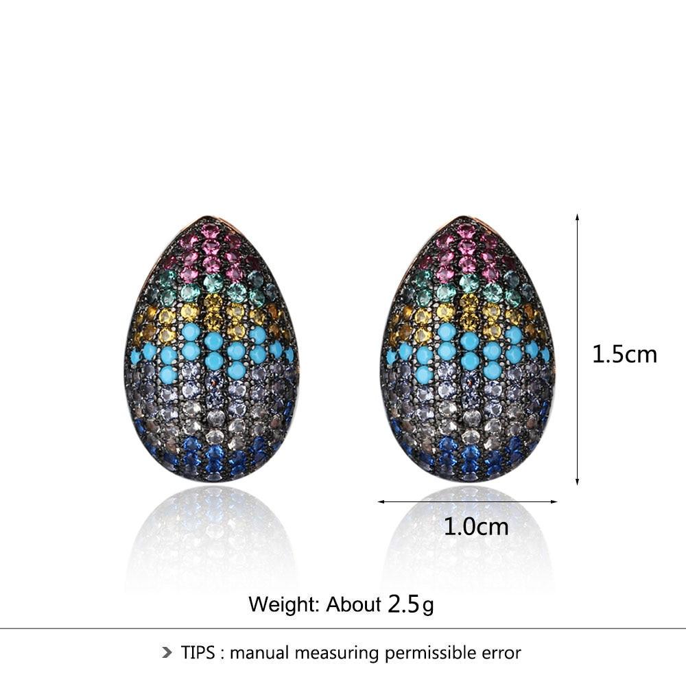 Colorful 925 Silver Egg Shape Fashion Stud Earrings, Special Classic Jewelry for Women-Customized Jewel