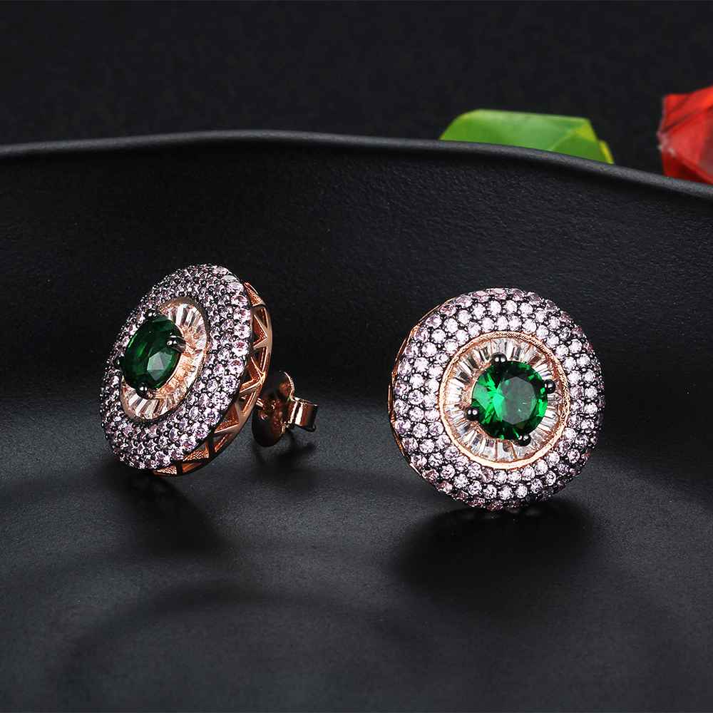 Promise 925 Silver Stud Earrings Unique Round Button Earrings For Women Jewelry Party Decoration-Customized Jewel