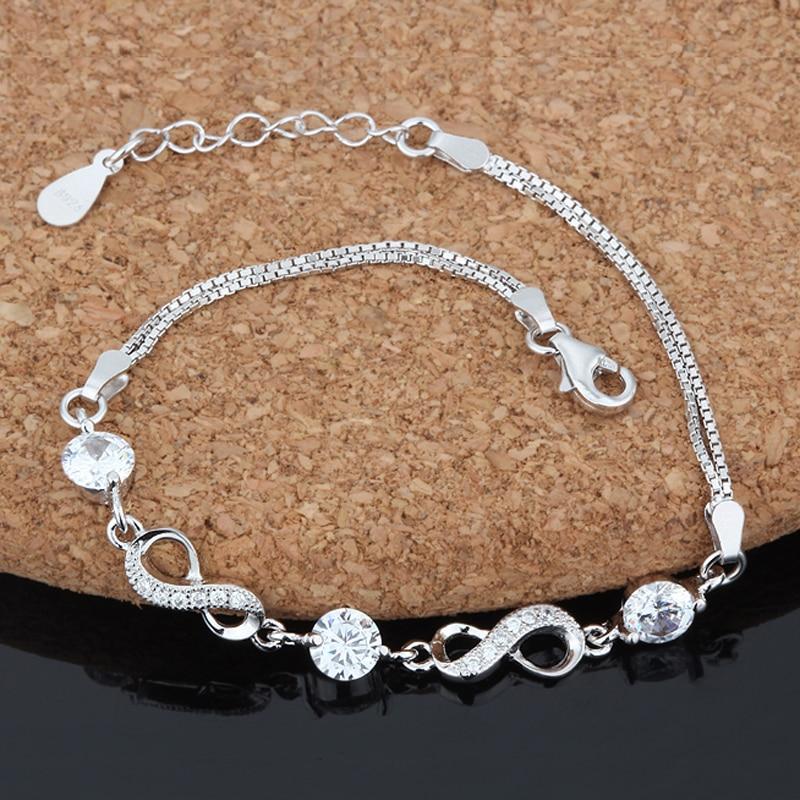 925 Sterling Silver Bracelets For Women Jewelry Cubic Zirconia Bracelets & Bangles Gift For Her-Customized Jewel