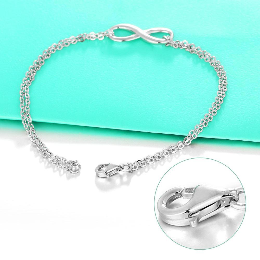 Infinity 925 Sterling Silver Trendy Bracelet for Women, Anniversary Bracelet & Bangles Gift for Women-Customized Jewel