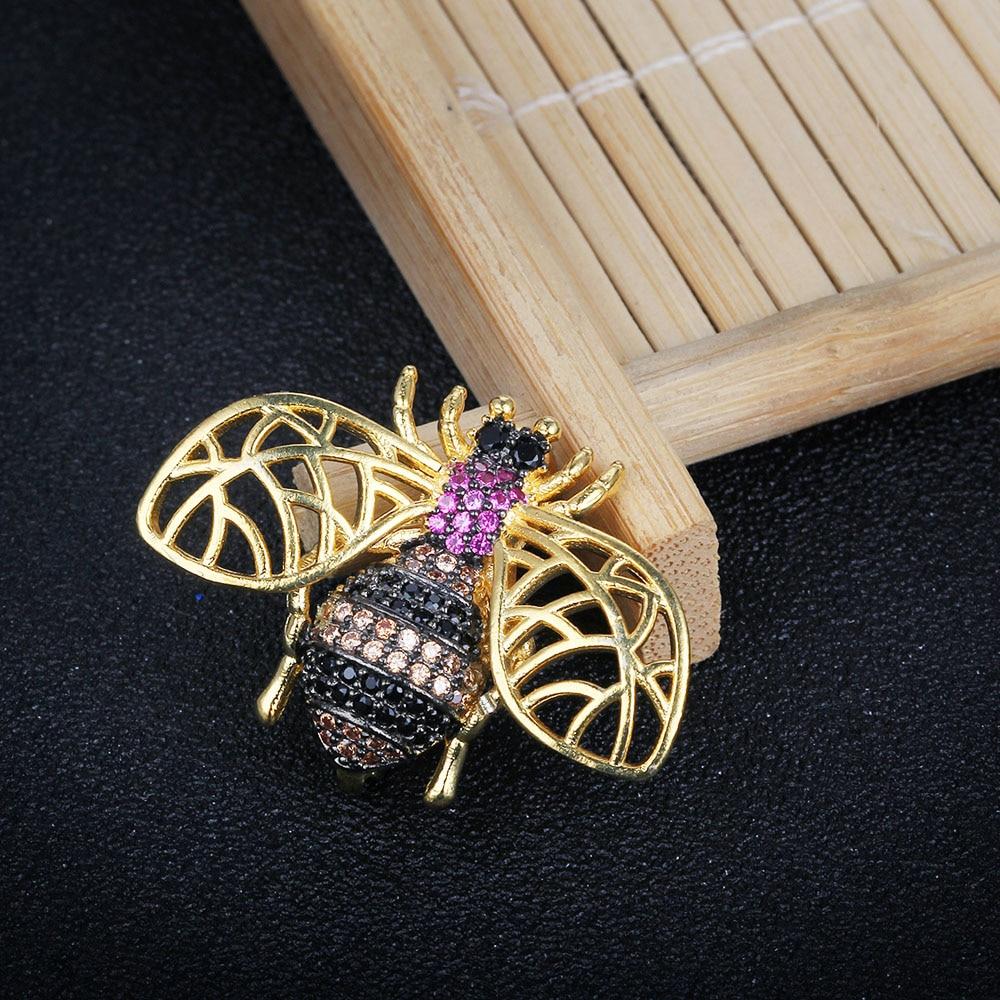 Crystal Vintage Bee Insect Necklace&Pendants For Women Pins Fashion Dress Coat Accessories Cute Jewelry-Customized Jewel