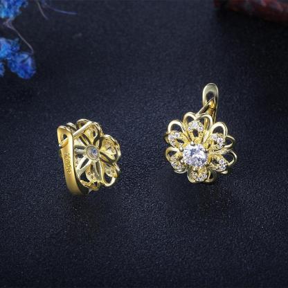 Top Popular Earrings Circle Earrings Simple Earrings Gold Flower Hoop Earrings For Women Lady Gift-Customized Jewel
