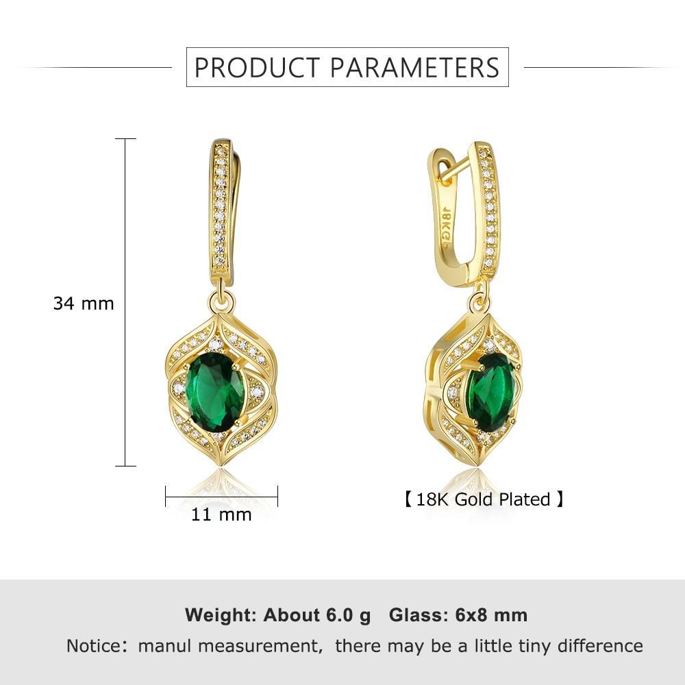 Trendy Green Cubic Zirconia Dangle Drop Earrings. Classic Jewelry for Women-Customized Jewel