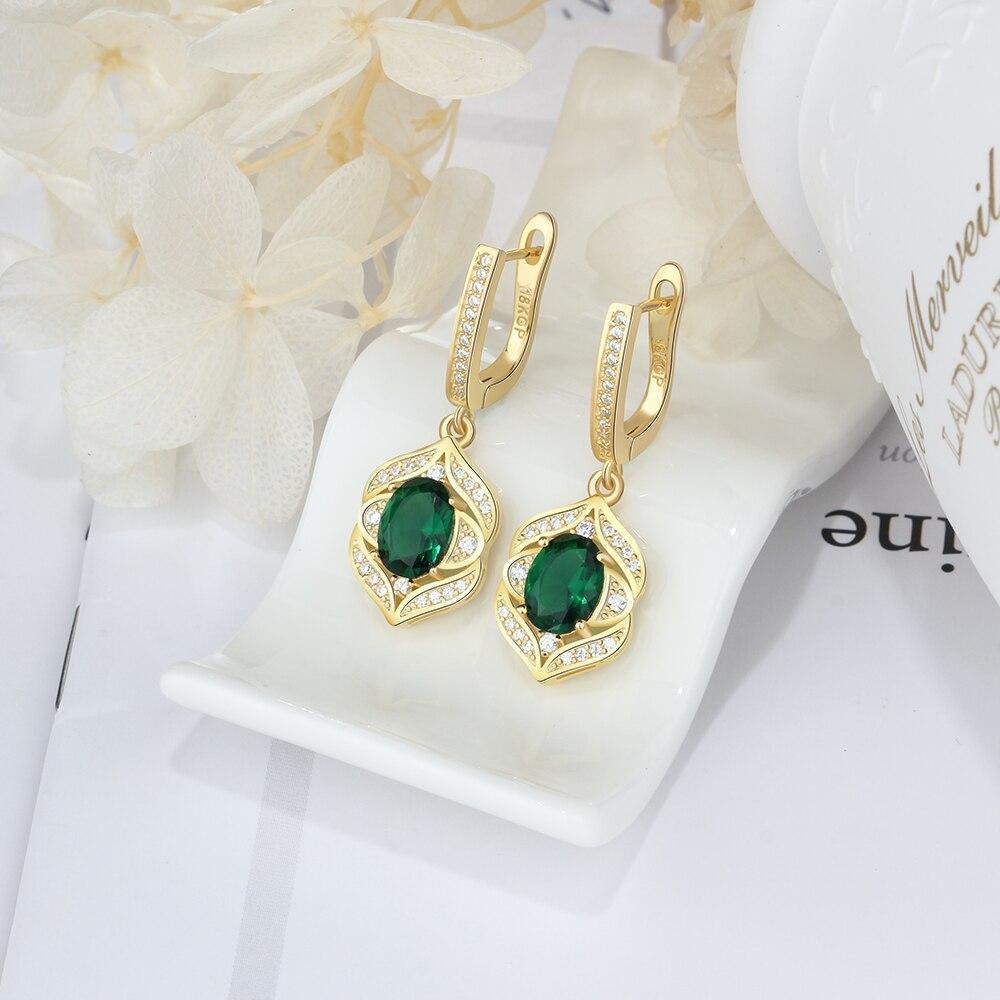Trendy Green Cubic Zirconia Dangle Drop Earrings. Classic Jewelry for Women-Customized Jewel